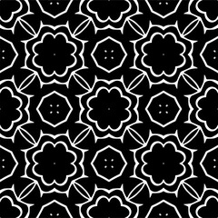 Vector pattern in ornamental style. Black and white color. Simple all over print block for apparel textile, ladies dress, fashion garment, digital wall paper.
