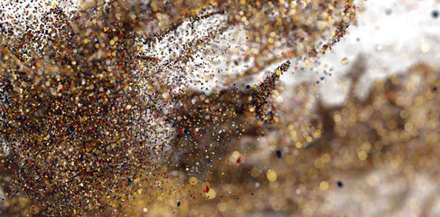 Luxury golden particles, bokeh, festive, elegant, shimmery backdrop