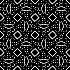 Vector pattern in ornamental style. Black and white color. Simple all over print block for apparel textile, ladies dress, fashion garment, digital wall paper.
