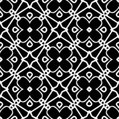 Fototapeta premium Vector pattern in ornamental style. Black and white color. Simple all over print block for apparel textile, ladies dress, fashion garment, digital wall paper. 