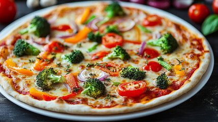 pizza, food, cheese, italian, tomato, dinner, meal, snack, baked, crust, ham, delicious, mozzarella, lunch, isolated, tasty, vegetable, gourmet, white, red, basil, cuisine, closeup, vegetables, meat
