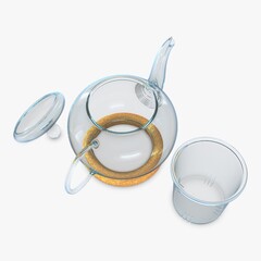 Illustration 3D Glass Teapot 350ml 