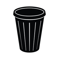 Simple wastebasket vector image highlighting clear design for tidy office waste management on white
