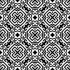 Fototapeta premium Vector pattern in ornamental style. Black and white color. Simple all over print block for apparel textile, ladies dress, fashion garment, digital wall paper.