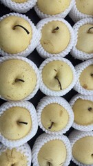 Freshly harvested Asian pears ready for market, perfect for healthy eating and culinary creations