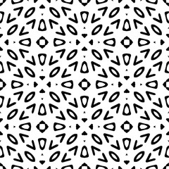 Vector pattern in ornamental style. Black and white color. Simple all over print block for apparel textile, ladies dress, fashion garment, digital wall paper.