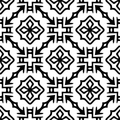Vector pattern in ornamental style. Black and white color. Simple all over print block for apparel textile, ladies dress, fashion garment, digital wall paper.