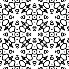 Vector pattern in ornamental style. Black and white color. Simple all over print block for apparel textile, ladies dress, fashion garment, digital wall paper.