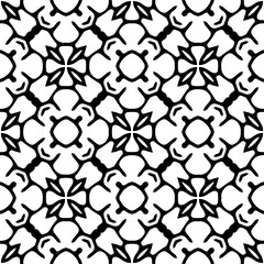 Vector pattern in ornamental style. Black and white color. Simple all over print block for apparel textile, ladies dress, fashion garment, digital wall paper.