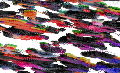 Abstract Colorful 3D Cube Blocks Digital Art