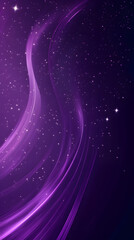 Fototapeta premium Purple background with smooth lines and glowing stars 