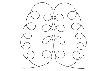 Human brain Continuous one line drawing of line art and vector illustration design
