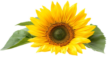 Fototapeta premium Photo Sunflower Bloom Yellow Petals Nature Floral Plant Green Leaf Summer Blossom Bright Vibrant