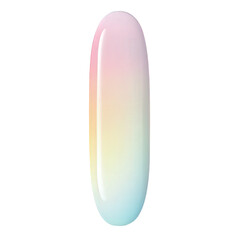 Fototapeta premium smooth, elongated nail design featuring pastel gradient of pink and blue hues, creating soft and elegant look. Perfect for modern nail art enthusiasts