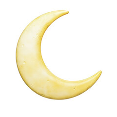 bright yellow crescent moon with textured surface, symbolizing night and tranquility. This celestial object adds serene touch to any design