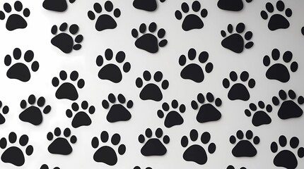 Fototapeta premium Vector paw icon print - cat paw pattern - dog paw seamless pattern