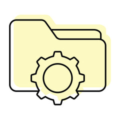 Data management color shadow thinline icon, vector, pixel perfect, illustrator file 
