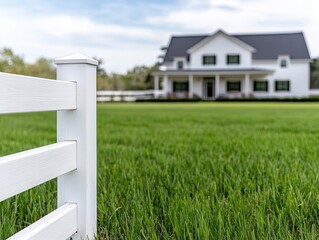 Fototapeta premium Estate with sprawling horse ranch and luxury stables, equestrian paradise
