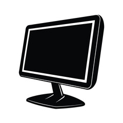 Clear computer monitor with stand illustration emphasizing efficient viewing and modern office comfort on white