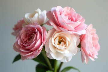 Elegant ranunculus bouquet, blush and white hues, soft, event flowers