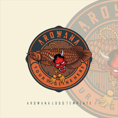AROWANA PREDATOR FISH LOGO TEMPLATE