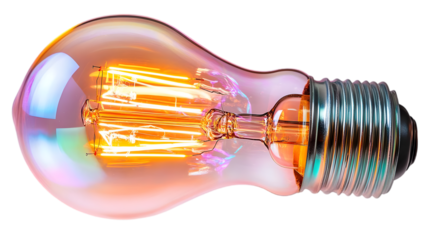 Photo - Iridescent Light Bulb, Filament, Glass, Electricity, Energy, Innovation, Bright, Illumination, Power, Idea