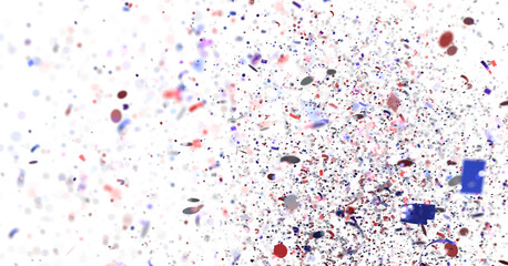 Celebrate with this vibrant red, white, blue confetti burst. Perfect for holidays or celebrations.