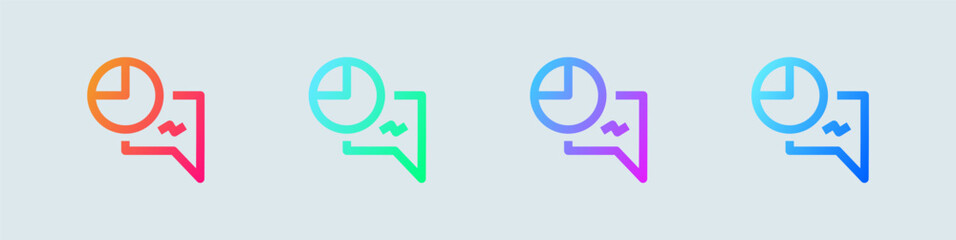 Engagement line icon in gradient colors. Marketing signs vector illustration.