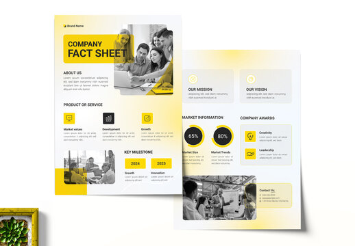 Modern Company Fact Sheet Layout