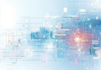 Fototapeta premium great light futuristic computer technology business background b , isolated on white background, , copy space for text,