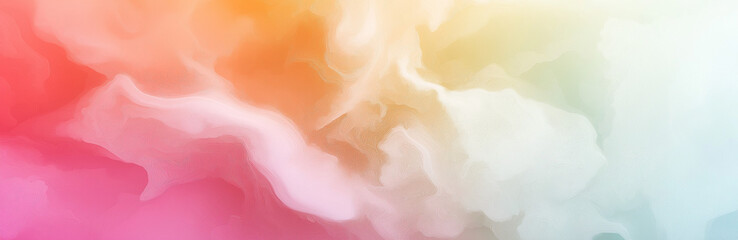 Dreamy Pastel Smoke Abstract with Soft Pink, Orange and Yellow Gradient Clouds