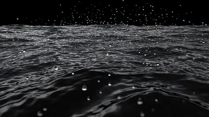Heavy rain drop in rainy season effect on black screen. 3d rendering , isolated on white background,  , copy space for text,