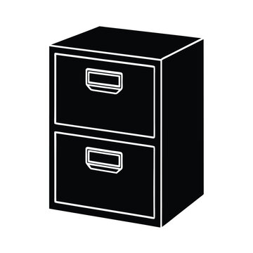 recommend clip art: Modern file cabinet illustration showcasing neat design for secure document storage in offices on white