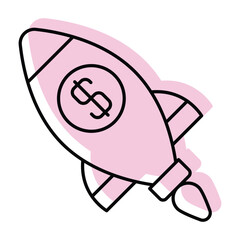 Start up  color shadow thinline icon, vector, pixel perfect, illustrator file 
