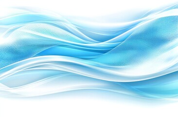 Obraz premium Light blue and white glowing abstract background with mesh and smooth lines , isolated on white background, , copy space for text,