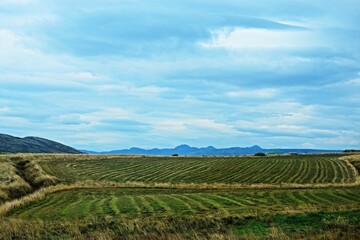 Iceland-view of mountains from the bishopric in the settlement Skálholt Church
