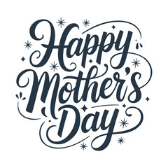 Obraz premium Happy Mother's Day Typography calligraphy hand lettering isolated Illustration