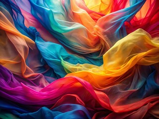 Obraz premium Colorful Flowing Fabric: Abstract Double Exposure Photography