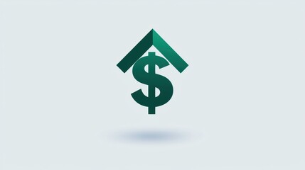 Obraz premium Green Dollar Symbol with Upward Arrow Signifying Financial Growth