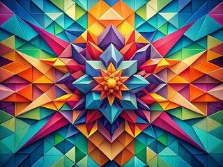 Obraz premium Colorful Geometric Cubist Abstract Minimalist Modern Art Design