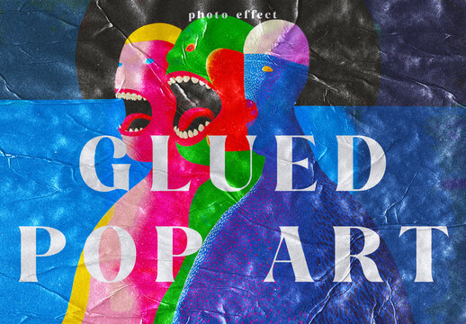 Glued Paper Posterized Pop Art Photo Effect