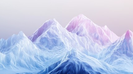 Serene Snow-Capped Mountains at Dawn with Soft Pastel Hues Casting a Calm and Peaceful Atmosphere in Nature's Embrace