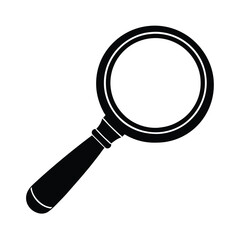 Clear magnifying glass vector image highlighting detailed search and focused office analysis on white