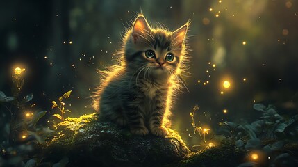 A magical kitten with special powers
