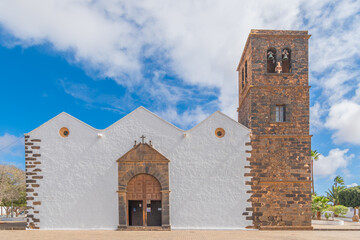 Eglise de Nuestra Señora de la Candelaria à La Oliva, village typique de Fuerteventura, Canaries, Espagne.	