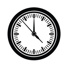 Simple office clock illustration emphasizing modern design and clear time display for offices on white