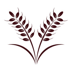 Obraz premium Minimalist Organic Wheat Vector Icon.