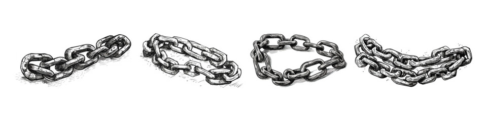 Obraz premium Hand draw chain illustration. Vector links.