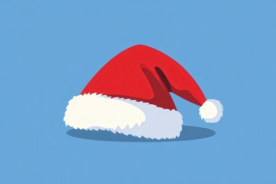Cheerful santa hat design in flat style for festive celebrations and holiday marketing. Ideal for seasonal promotions and themed events to enhance your festive collections