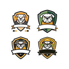 Obraz premium Classic Emblem Shield Logo with American Bulldog Vintage Pub and Sports Team Style
